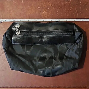 Ferragamo Patent Leather and Nylon Cosmetics Pouch